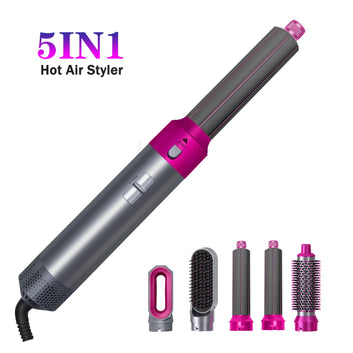 5 in 1 Multifunctional Electric Comb Negative Ion StraightComb Curling Iron Detachable Bruening Brush Hair Dryer