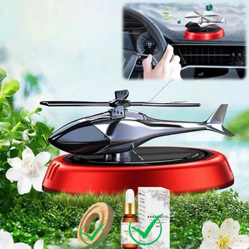 Car Solar Air Freshener Helicopter Rotating Perfume Diffuser