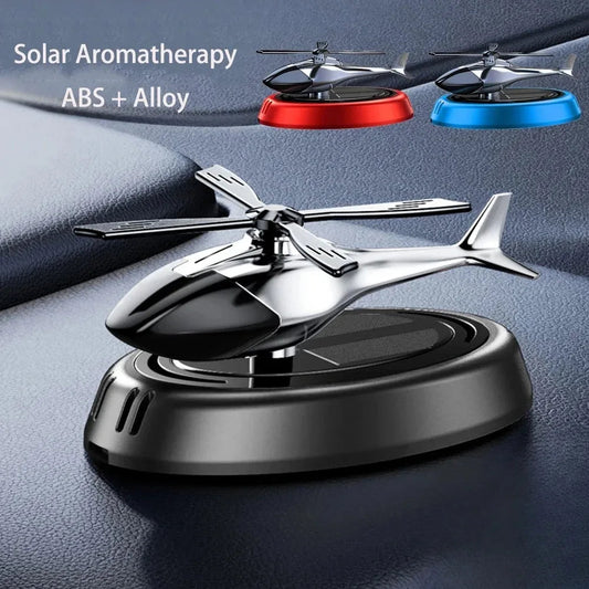 Car Solar Air Freshener Helicopter Rotating Perfume Diffuser